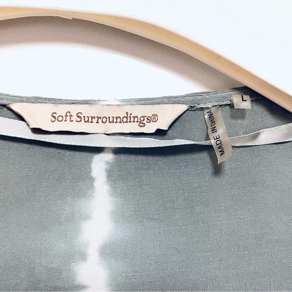 Soft Surroundings Cardigan Duster Womens Large Grey Tie Dye Lace Fringe Festival - Picture 6 of 7